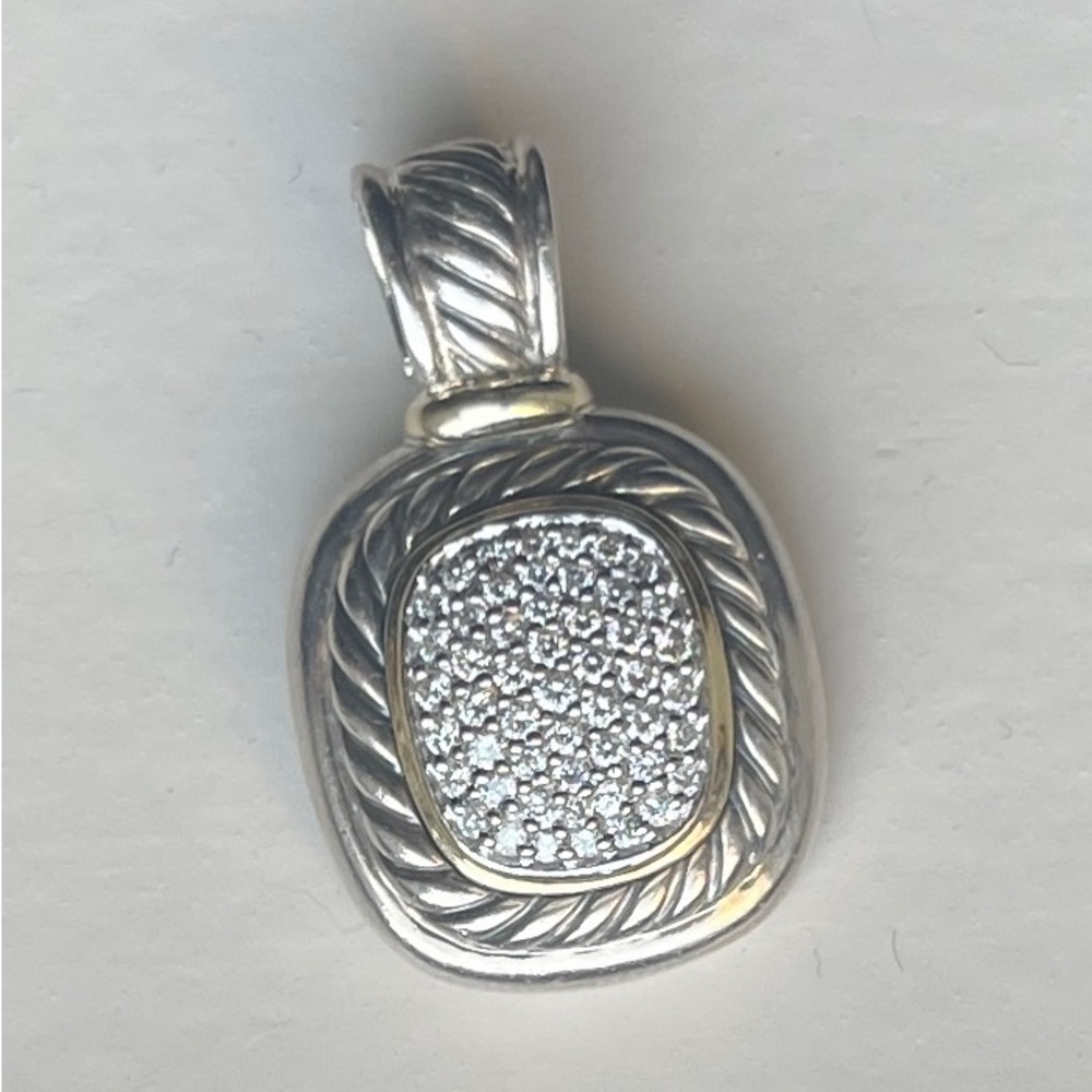 David Yurman 2-tone Pave Diamond Albion Pendant